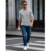 imageMAGCOMSEN Mens Long Sleeve Shirt with Pocket Cotton Crew Neck Shirts Casual Lightweight TShirt04light Grey