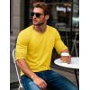 imageMAGCOMSEN Mens Long Sleeve Shirt with Pocket Cotton Crew Neck Shirts Casual Lightweight TShirt05yellow