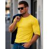 imageMAGCOMSEN Mens Long Sleeve Shirt with Pocket Cotton Crew Neck Shirts Casual Lightweight TShirt05yellow