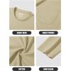 imageMAGCOMSEN Mens Long Sleeve Shirt with Pocket Cotton Crew Neck Shirts Casual Lightweight TShirt08khaki
