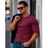 imageMAGCOMSEN Mens Long Sleeve Shirt with Pocket Cotton Crew Neck Shirts Casual Lightweight TShirt09wine Red