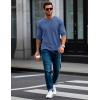 imageMAGCOMSEN Mens Long Sleeve Shirt with Pocket Cotton Crew Neck Shirts Casual Lightweight TShirt10grey Blue