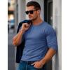 imageMAGCOMSEN Mens Long Sleeve Shirt with Pocket Cotton Crew Neck Shirts Casual Lightweight TShirt10grey Blue