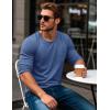 imageMAGCOMSEN Mens Long Sleeve Shirt with Pocket Cotton Crew Neck Shirts Casual Lightweight TShirt10grey Blue