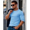 imageMAGCOMSEN Mens Long Sleeve Shirt with Pocket Cotton Crew Neck Shirts Casual Lightweight TShirt11waterfall Blue
