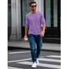 imageMAGCOMSEN Mens Long Sleeve Shirt with Pocket Cotton Crew Neck Shirts Casual Lightweight TShirt12light Purple