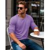 imageMAGCOMSEN Mens Long Sleeve Shirt with Pocket Cotton Crew Neck Shirts Casual Lightweight TShirt12light Purple