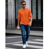 imageMAGCOMSEN Mens Long Sleeve Shirt with Pocket Cotton Crew Neck Shirts Casual Lightweight TShirt13orange