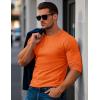 imageMAGCOMSEN Mens Long Sleeve Shirt with Pocket Cotton Crew Neck Shirts Casual Lightweight TShirt13orange
