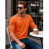 imageMAGCOMSEN Mens Long Sleeve Shirt with Pocket Cotton Crew Neck Shirts Casual Lightweight TShirt13orange