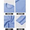 imageMAGCOMSEN Mens Long Sleeve Shirt with Pocket Cotton Crew Neck Shirts Casual Lightweight TShirt14light Blue