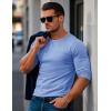 imageMAGCOMSEN Mens Long Sleeve Shirt with Pocket Cotton Crew Neck Shirts Casual Lightweight TShirt14light Blue