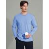 imageMAGCOMSEN Mens Long Sleeve Shirt with Pocket Cotton Crew Neck Shirts Casual Lightweight TShirt14light Blue