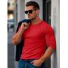 imageMAGCOMSEN Mens Long Sleeve Shirt with Pocket Cotton Crew Neck Shirts Casual Lightweight TShirt15red