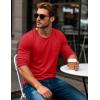 imageMAGCOMSEN Mens Long Sleeve Shirt with Pocket Cotton Crew Neck Shirts Casual Lightweight TShirt15red