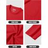 imageMAGCOMSEN Mens Long Sleeve Shirt with Pocket Cotton Crew Neck Shirts Casual Lightweight TShirt15red