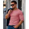 imageMAGCOMSEN Mens Long Sleeve Shirt with Pocket Cotton Crew Neck Shirts Casual Lightweight TShirt16grey Pink