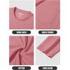 imageMAGCOMSEN Mens Long Sleeve Shirt with Pocket Cotton Crew Neck Shirts Casual Lightweight TShirt16grey Pink