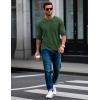 imageMAGCOMSEN Mens Long Sleeve Shirt with Pocket Cotton Crew Neck Shirts Casual Lightweight TShirt18dark Green