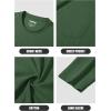 imageMAGCOMSEN Mens Long Sleeve Shirt with Pocket Cotton Crew Neck Shirts Casual Lightweight TShirt18dark Green