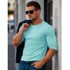 imageMAGCOMSEN Mens Long Sleeve Shirt with Pocket Cotton Crew Neck Shirts Casual Lightweight TShirt19lake Blue