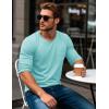 imageMAGCOMSEN Mens Long Sleeve Shirt with Pocket Cotton Crew Neck Shirts Casual Lightweight TShirt19lake Blue