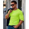imageMAGCOMSEN Mens Long Sleeve Shirt with Pocket Cotton Crew Neck Shirts Casual Lightweight TShirt20fluorescent Green