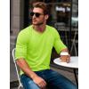 imageMAGCOMSEN Mens Long Sleeve Shirt with Pocket Cotton Crew Neck Shirts Casual Lightweight TShirt20fluorescent Green