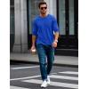 imageMAGCOMSEN Mens Long Sleeve Shirt with Pocket Cotton Crew Neck Shirts Casual Lightweight TShirt22color Blue