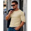imageMAGCOMSEN Mens Long Sleeve Shirt with Pocket Cotton Crew Neck Shirts Casual Lightweight TShirt23apricot