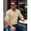 imageMAGCOMSEN Mens Long Sleeve Shirt with Pocket Cotton Crew Neck Shirts Casual Lightweight TShirt23apricot