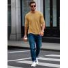 imageMAGCOMSEN Mens Long Sleeve Shirt with Pocket Cotton Crew Neck Shirts Casual Lightweight TShirt24earthy Yellow