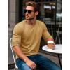 imageMAGCOMSEN Mens Long Sleeve Shirt with Pocket Cotton Crew Neck Shirts Casual Lightweight TShirt24earthy Yellow