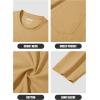 imageMAGCOMSEN Mens Long Sleeve Shirt with Pocket Cotton Crew Neck Shirts Casual Lightweight TShirt24earthy Yellow