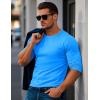 imageMAGCOMSEN Mens Long Sleeve Shirt with Pocket Cotton Crew Neck Shirts Casual Lightweight TShirt25azure