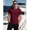 imageMAGCOMSEN Mens Pocket T Shirts Cooling UPF 50 Summer Tee Shirt Short Sleeve Crewneck Tee Cotton Lightweight Casual TShirtBurgundy