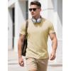 imageMAGCOMSEN Mens Pocket T Shirts Cooling UPF 50 Summer Tee Shirt Short Sleeve Crewneck Tee Cotton Lightweight Casual TShirtLight Apricot