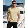 imageMAGCOMSEN Mens Pocket T Shirts Cooling UPF 50 Summer Tee Shirt Short Sleeve Crewneck Tee Cotton Lightweight Casual TShirtLight Apricot