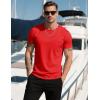 imageMAGCOMSEN Mens Pocket T Shirts Cooling UPF 50 Summer Tee Shirt Short Sleeve Crewneck Tee Cotton Lightweight Casual TShirtTomato Red