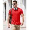 imageMAGCOMSEN Mens Pocket T Shirts Cooling UPF 50 Summer Tee Shirt Short Sleeve Crewneck Tee Cotton Lightweight Casual TShirtTomato Red
