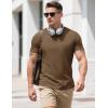 imageMAGCOMSEN Mens Pocket T Shirts Cooling UPF 50 Summer Tee Shirt Short Sleeve Crewneck Tee Cotton Lightweight Casual TShirtWolf Brown