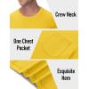 imageMAGCOMSEN Mens Pocket T Shirts Cooling UPF 50 Summer Tee Shirt Short Sleeve Crewneck Tee Cotton Lightweight Casual TShirtYellow