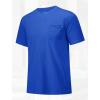 imageMAGCOMSEN Mens Pocket T Shirts Short Sleeve Cotton Moisture Wicking Plain Tshirts Casual Lightweight Summer Basic TeesBright Bluecotton
