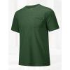 imageMAGCOMSEN Mens Pocket T Shirts Short Sleeve Cotton Moisture Wicking Plain Tshirts Casual Lightweight Summer Basic TeesDark Greencotton Blend