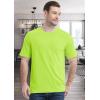 imageMAGCOMSEN Mens Pocket T Shirts Short Sleeve Cotton Moisture Wicking Plain Tshirts Casual Lightweight Summer Basic TeesFluorescent Greencotton