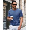 imageMAGCOMSEN Mens Pocket T Shirts Short Sleeve Cotton Moisture Wicking Plain Tshirts Casual Lightweight Summer Basic TeesGrey Bluecotton Blend