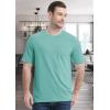 imageMAGCOMSEN Mens Pocket T Shirts Short Sleeve Cotton Moisture Wicking Plain Tshirts Casual Lightweight Summer Basic TeesGrey Greencotton