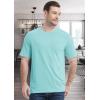 imageMAGCOMSEN Mens Pocket T Shirts Short Sleeve Cotton Moisture Wicking Plain Tshirts Casual Lightweight Summer Basic TeesLake Bluecotton
