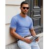 imageMAGCOMSEN Mens Pocket T Shirts Short Sleeve Cotton Moisture Wicking Plain Tshirts Casual Lightweight Summer Basic TeesLight Bluecotton Blend