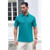 imageMAGCOMSEN Mens Polo Shirt Quick Dry Performance Short Sleeve Tactical Shirts Pique Jersey Golf ShirtBlue Green
